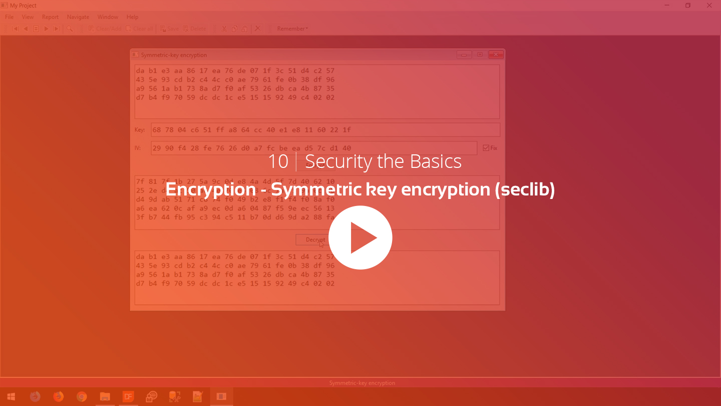 DFLC Lesson - Encryption Symmetric key encryption seclib